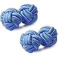 HONEY BEAR Silk Knot Cufflinks Fabric for Mens Shirt for Business Wedding Gift