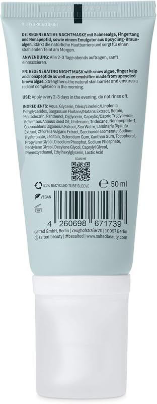 Regenerative Nachtmaske | 50ml | Die Nachtcreme wirkt dem natürlichem Feuchtigkeitsverlust entgegen | Unterstützt die Regeneration der Haut | Gesichtscreme für Damen und Herren | vegan