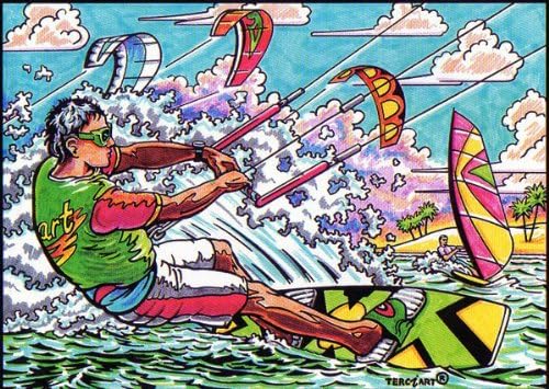 Malvorlage Samtbild zum Ausmalen Motiv Surfer (51 x 38