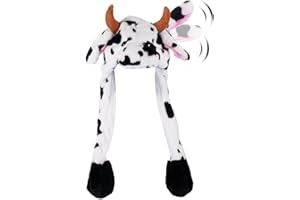 CICITOYWO Funny Plush Animal Hat Ear Moving Jumping Hats Cute Cap Unisex Gift for Kids Adults Party Halloween Christmas