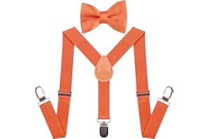 CHIYU-YANG Suspenders Bow Tie for Boys and Girls Strong Metal Clips Adjustable Design Elastic Suspender Classic Accessory Set