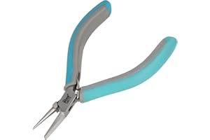 The Beadsmith Simply Modern Half Round/Half Flat Nose Pliers, 4.75 Inches Long with Polished Steel Head, Comfortable Contoure