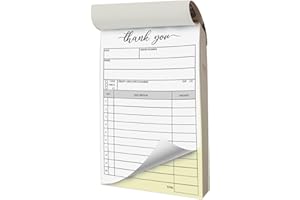 Herzii Prints - Receipt Pad, 3.4x5.5 inches Handheld - Receipt Book with Carbon Copies - Invoice Book for Small Business, Sales Order Book, Receipt Booklet. 2-Part Carbonless (50 Sets) White/Yellow