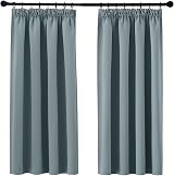 PONY DANCE Pencil Pleat Blackout Curtains Greyish Blue 2 Panels 46x54 view 9
