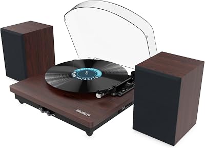 MAJORITY In & Out Bluetooth Record Player with Speakers Moto Plus