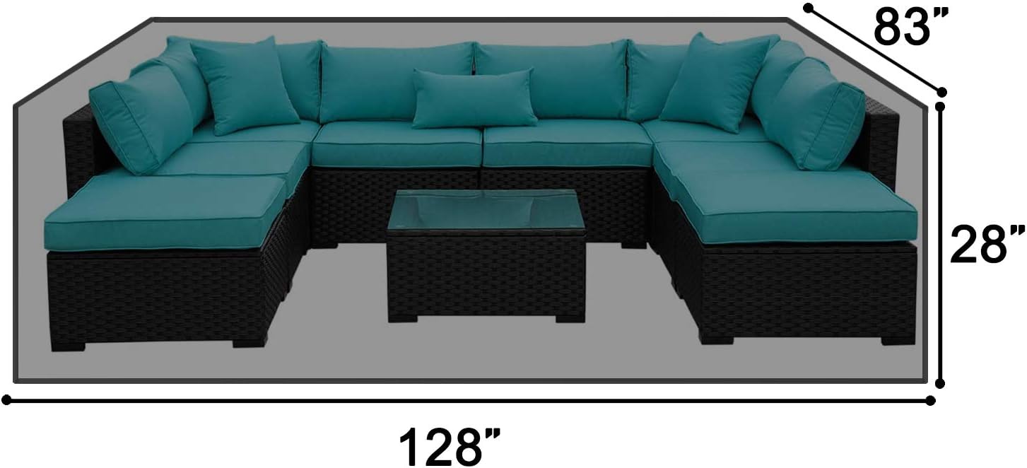 JCGARDEN Extra Large Outdoor Furniture Cover Waterproof Dust Proof Durable Patio Sectional Couch Cover Protective Loveseat Cover 128x83x28 Inch : Garden & Outdoor