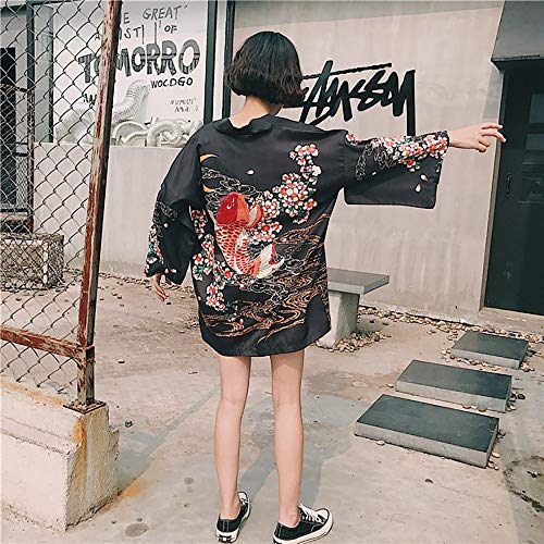 Rucan Women Open Cape Chinese Style Coat Blouse Kimono Jacket Cardigan