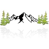 Yuzhuo Metal Mountain Wall Art Decor, Mountain Forest Silhouette Art Suitable for Living Room Bedroom Indoor Outdoor Garden H