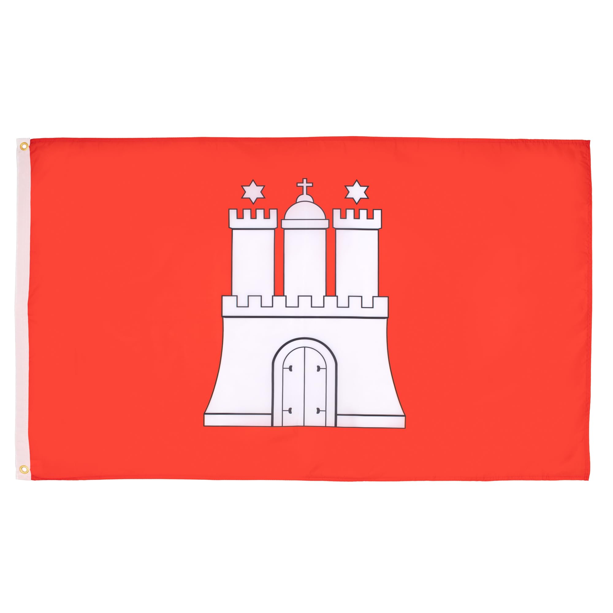 AZ FLAG - Hamburg Flag - 2x3 Ft - 100D Polyester Germany - German Region Of Hamburg Banner with Two Metal Grommets - Fade Resistant - Vivid Colors - 2' x 3' Feet - 90x60 Cm