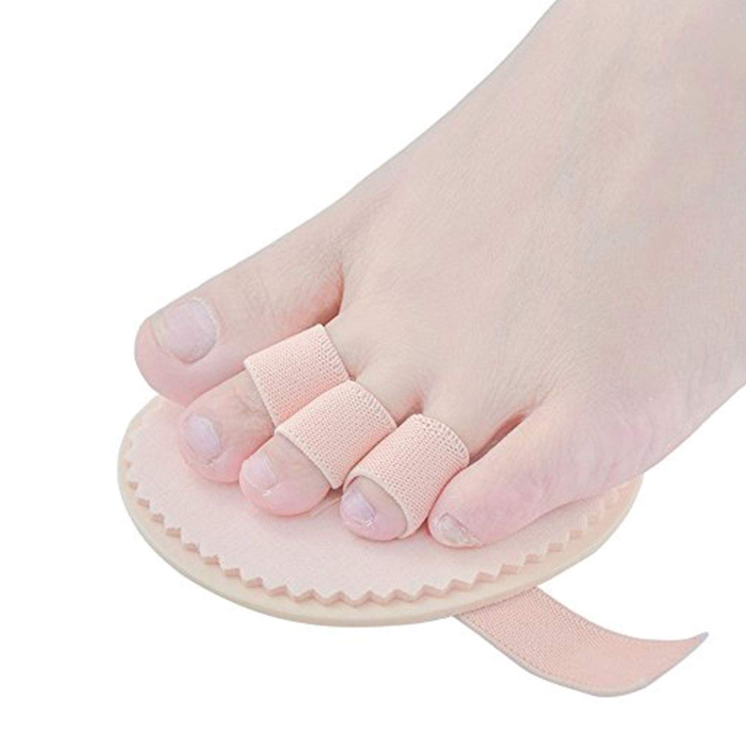 Pedimend Hammer Toe Splint - 4 Pieces | Hammer Toe Regulator Straightener Orthotics with Metatarsal Cushion Pad | for Overlapping Curly Crossover Bent Toes