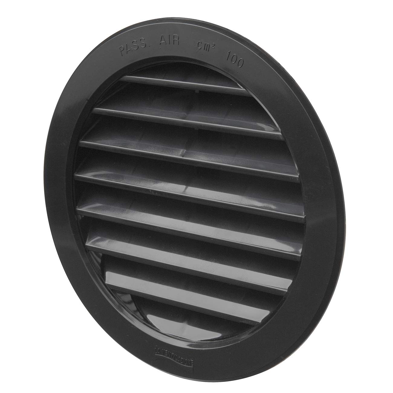 Ventilation T12RN Ventilation Grill Round Plastic Built-in, Black, Diameter 150 mm