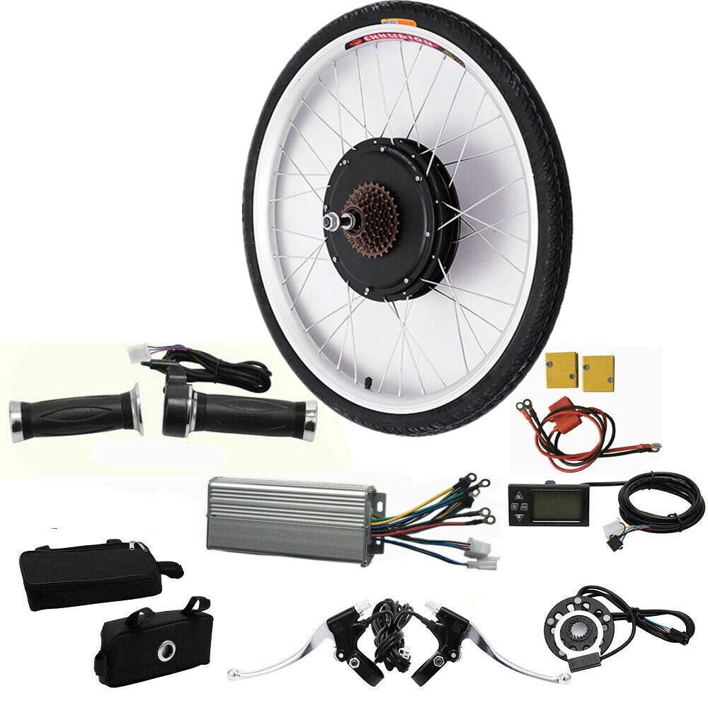 26" Electric Bicycle Rear Wheel E-Bike Conversion Kit 48V 1000W Bicycle Cycle E-Bike Powerful Hub Motor Kit with LCD Display with Intelligent Controller and PAS System for Road Bike