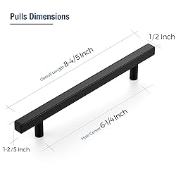 JOY DECOR 60 Pack 6-1/4 Inch Matte Black Square