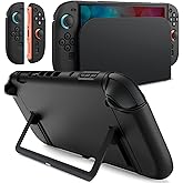 JETech Slim Dockable Case for Nintendo Switch 2 (2025) 7.9 Inch, Soft TPU Grip Cover for Joy-Con Detachable, Matte Carrying Protective PC Back Shell, Anti-Scratch (Black)