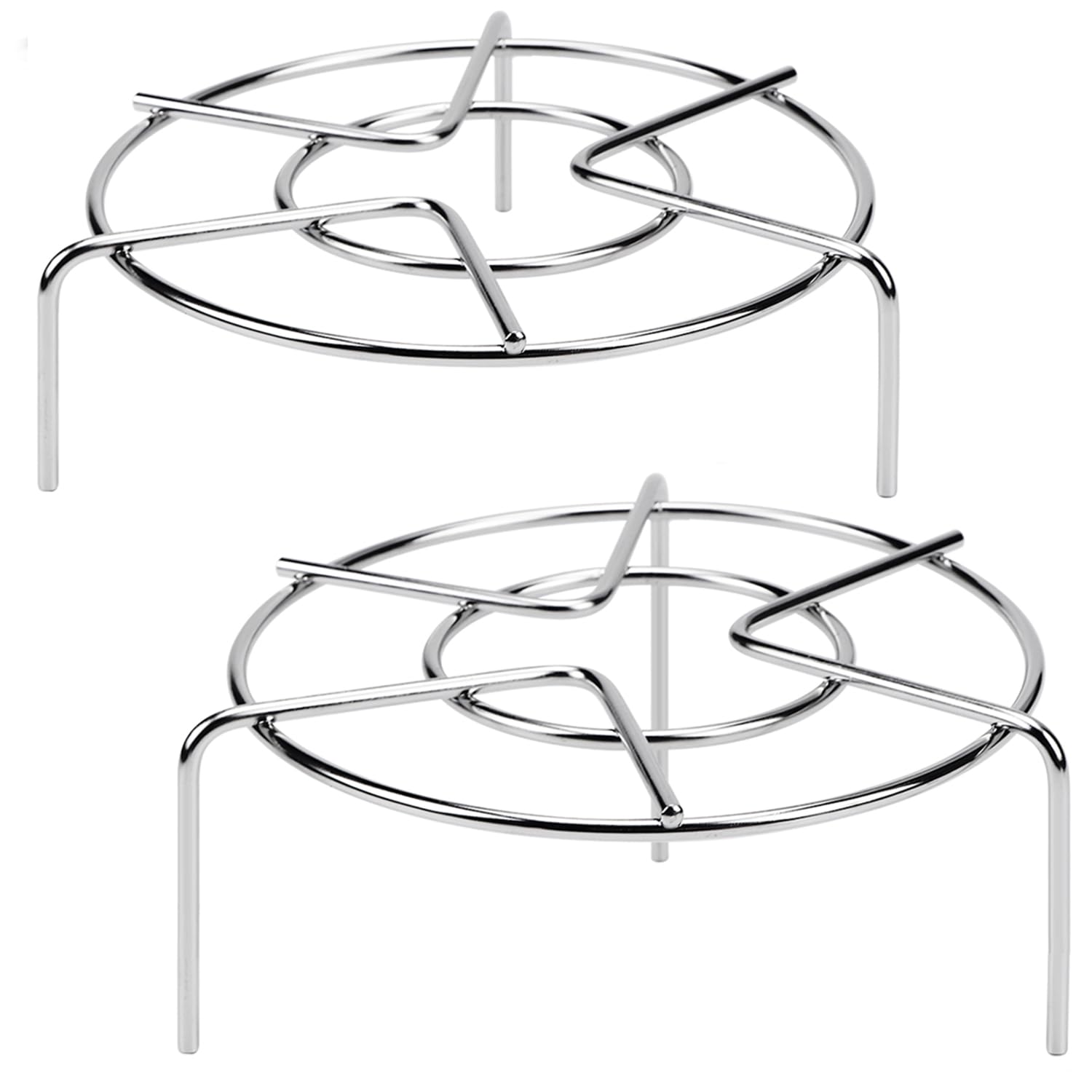 Photo 1 of HULISEN Steamer Rack For Pots, 2-4/5" and 2" Tall Trivet for Instant Pot 6 Qt and 8 Qt, 18/8 Stainless Steel Steaming Rack Fit Pressure Cooker (7" Dia - 2Pcs)