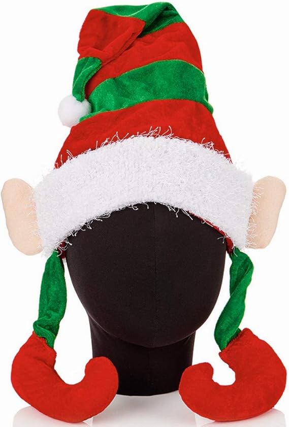 Amazon Co Jp クリスマスショップ Christmas Shop クリスマス 大人用 エルフハット 帽子 ワンサイズ レッド グリーン 服 ファッション小物
