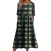 domirica St Patricks Day Dress for Women Shamrock Crewneck Short Sleeve High Waist 2025 Summer Casual Flowy Fashion Dress