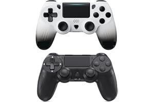 2 Pack Wireless Controller for PS4 Slim/Pro, Rechargeable Controller with Dual Vibration, Ergonomic Grip, Compatible with pla
