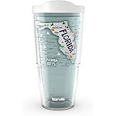 Tervis Florida Fun Map Made in USA Double Walled Insulated Tumbler Travel Cup Keeps Drinks Cold & Hot, 24oz, Classic