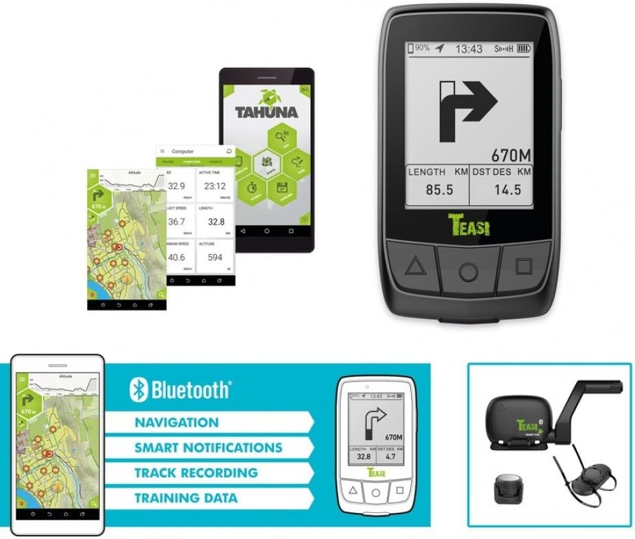 TEASI CORE Bicycle Computer with App Controlled Premium Navigation