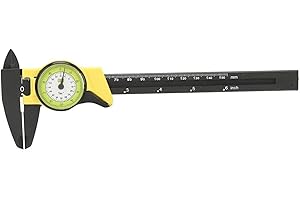 CUYT Quickly and Correctly Measure Dial Caliper, Wear Caliper Measuring Tool, Vernier Caliper Plastic for Roofessional Measure Tool(Yellow (English))