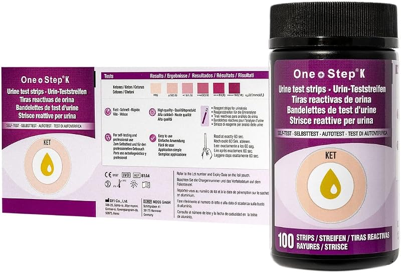 One Step Ketone Test Strips 100 Urine Ketosis Keto Low-Carb