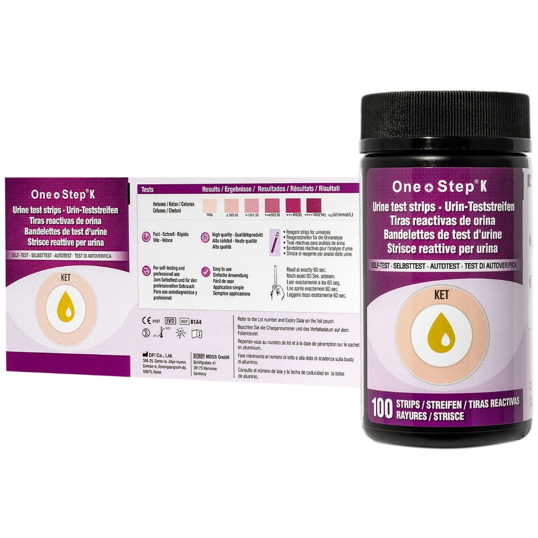 One Step Ketone Test Strips 100 Ketosis Urine Tests for Keto Low-Carb Diet