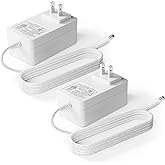 TORKASE 12V 3A Power Supply Adapter, 36W Class 2 Power Supply, ETL Listed DC 12 Volt AC Adapter with 8 Replaceable Tips, Cord Charger for LED Strip Lights, CCTV Camera, Router, Speaker, Monitor 2Pack