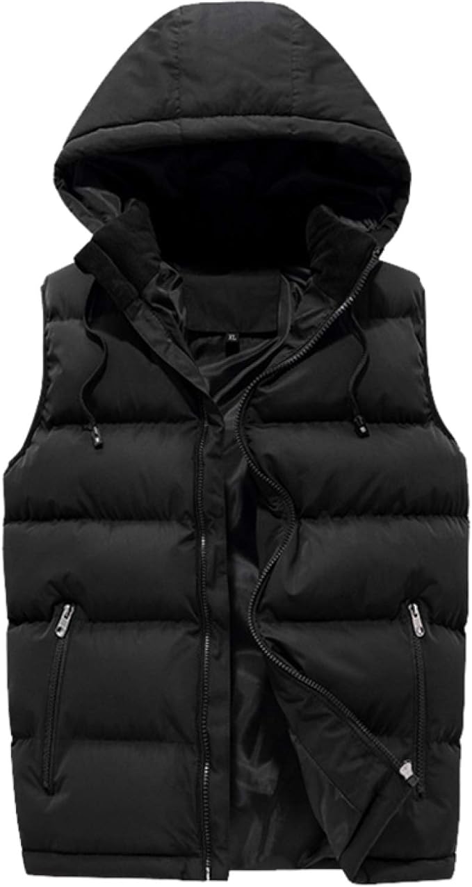 Men's Thicken Padded Vest WaterResistant Puffer Gilet Vest with