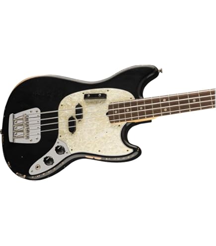 Amazon.com: Fender JMJ Road Worn Mustang Bass, Faded Daphne Blue