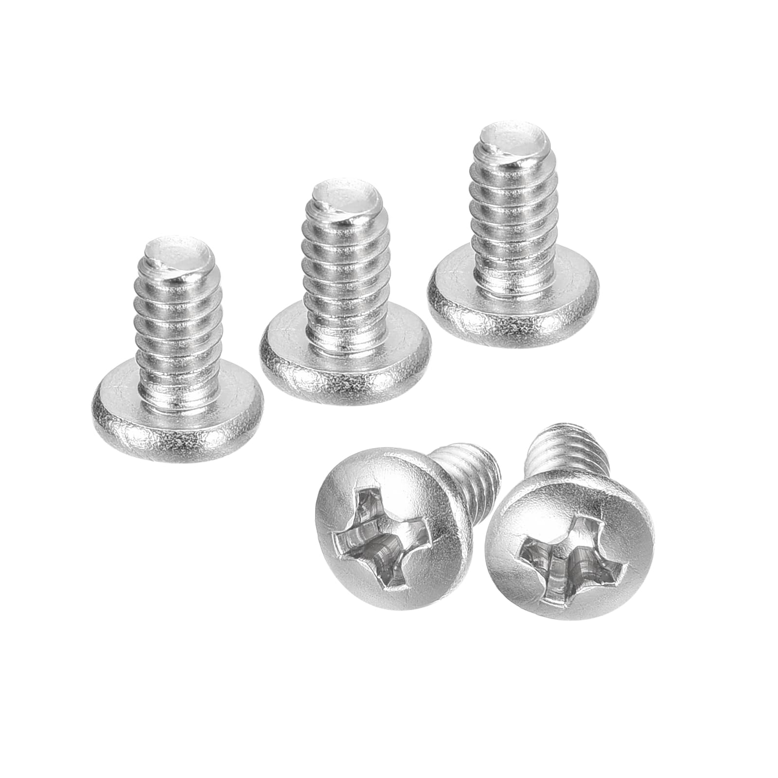 Photo 1 of uxcell #6-32x1/4 Pan Head Machine Screws, 304 Stainless Steel 18-8 Screw, Phillips Drive, Fully Threaded, Bright Finish, Pack of 25
