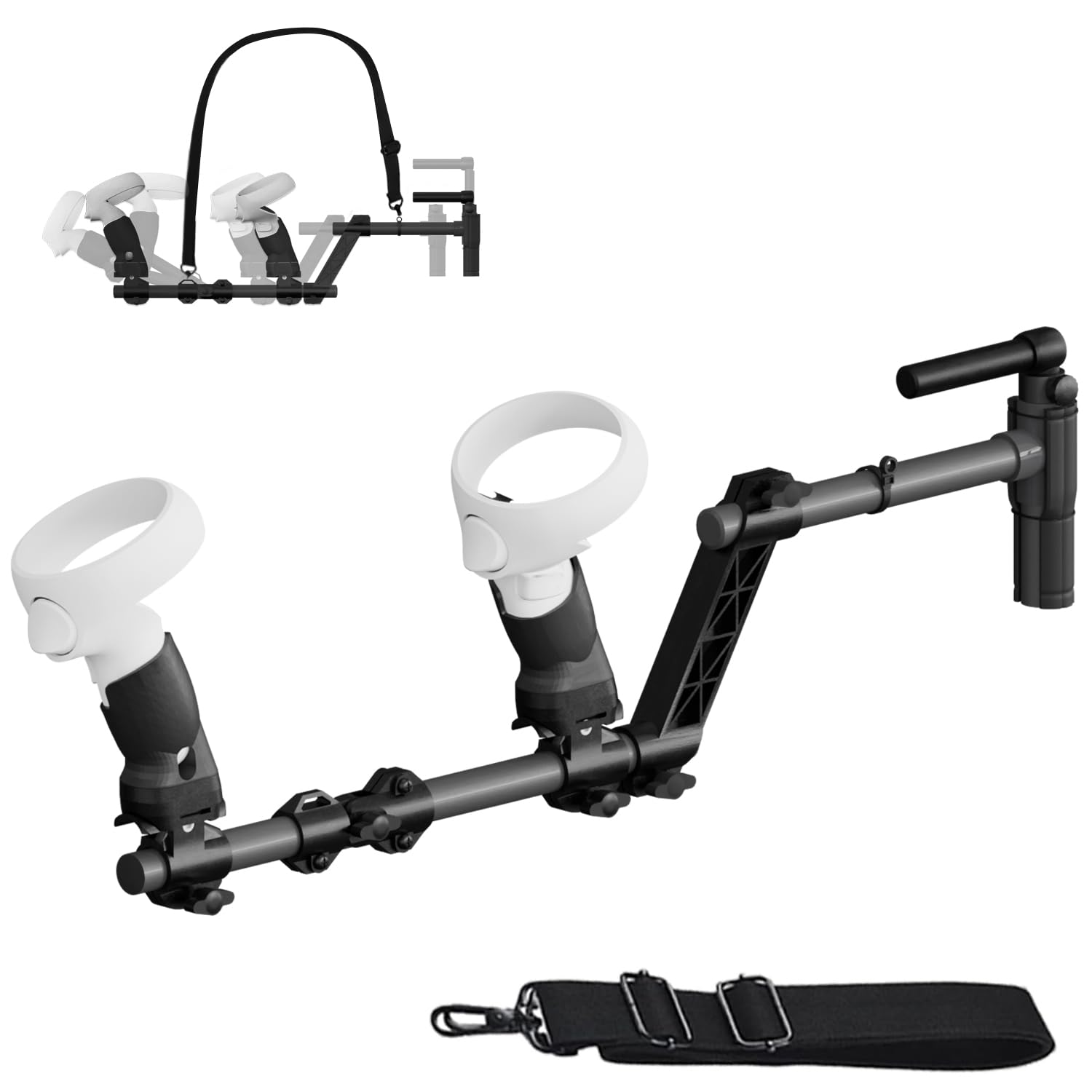 YipuVR VR Gun Stock Compatible with VR Meta Quest 2 Controller Grips, VR Shooting Game Accessories for Quest 2 Magnetic Rifle for Enhance Real Feeling and Control Stability (Black)