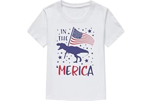 TBBCWWQY Kids Boys 4th of July Shirts Toddler American Flag T-Shirt Girls Patriotic Short Sleeve Tees Cotton Top Clothes 1-7T