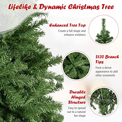 Goplus 9ft Artificial Christmas Tree, Premium Hinged Spruce Full Tree