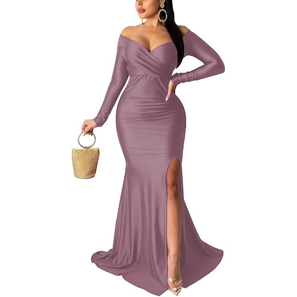 Amazon.com: Sexy Formal Dress for Women High Split Ruched Evening Gown Bridesmaid Wedding Guest Long Maxi Dresses Blue : Clothing, Shoes & Jewelry Amazon.com: Sexy Formal Dress for Women High Split Ruched Evening Gown Bridesmaid Wedding Guest Long Maxi Dresses Blue : Clothing, Shoes & Jewelry