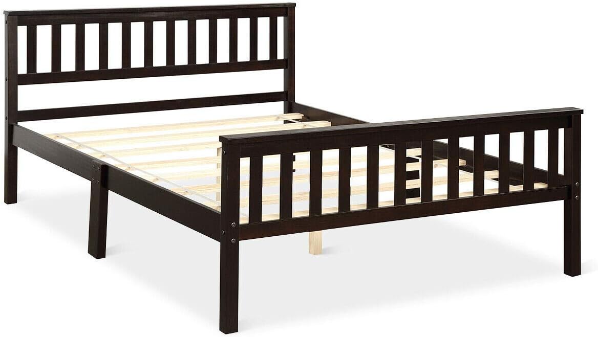 Best Full Size Black Pu Leather Button Tufted Upholstered Platform Metal Bed Frame