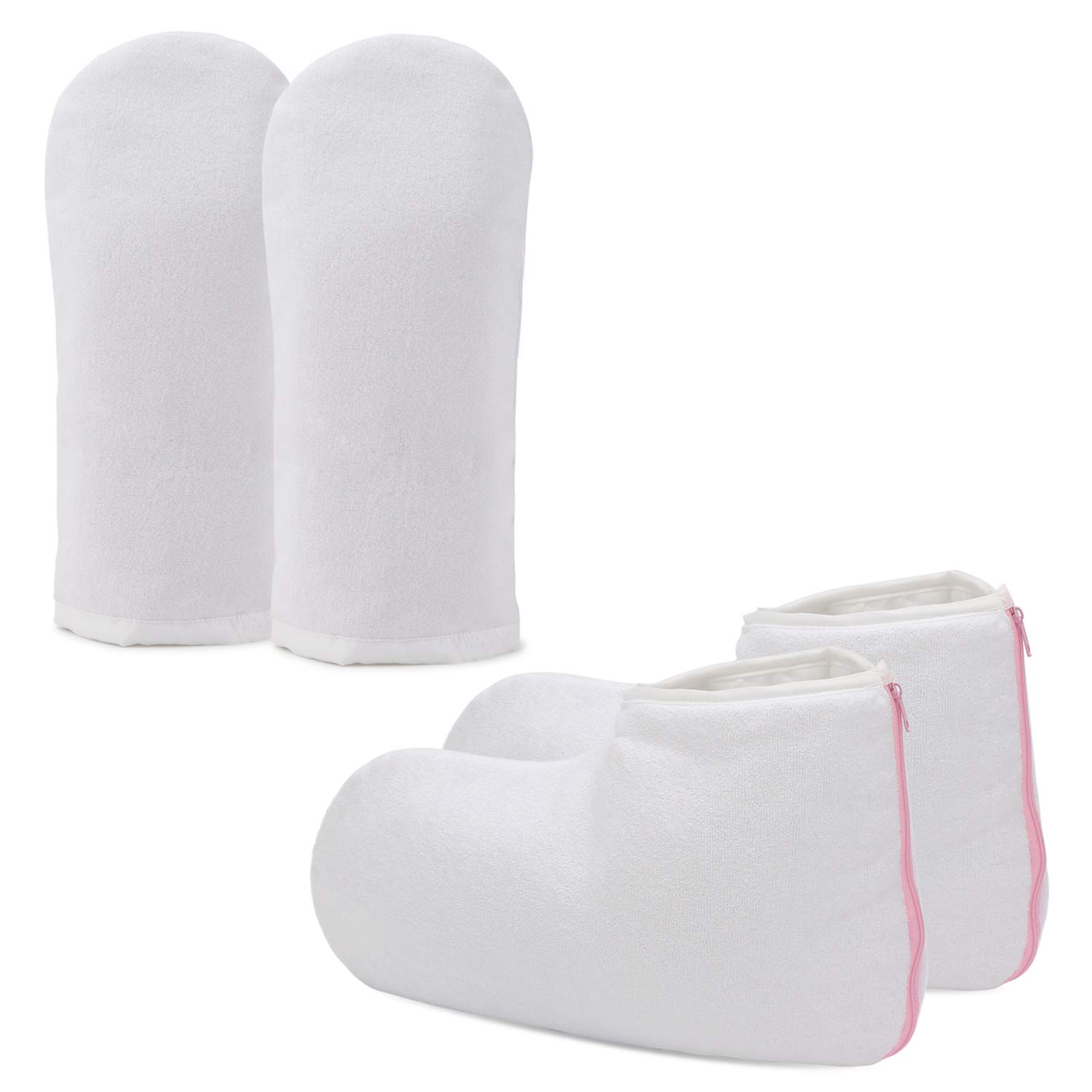 Paraffin Wax Gloves Booties, Segbeauty White Paraffin Bath Treatment for Hands and Feet Terry