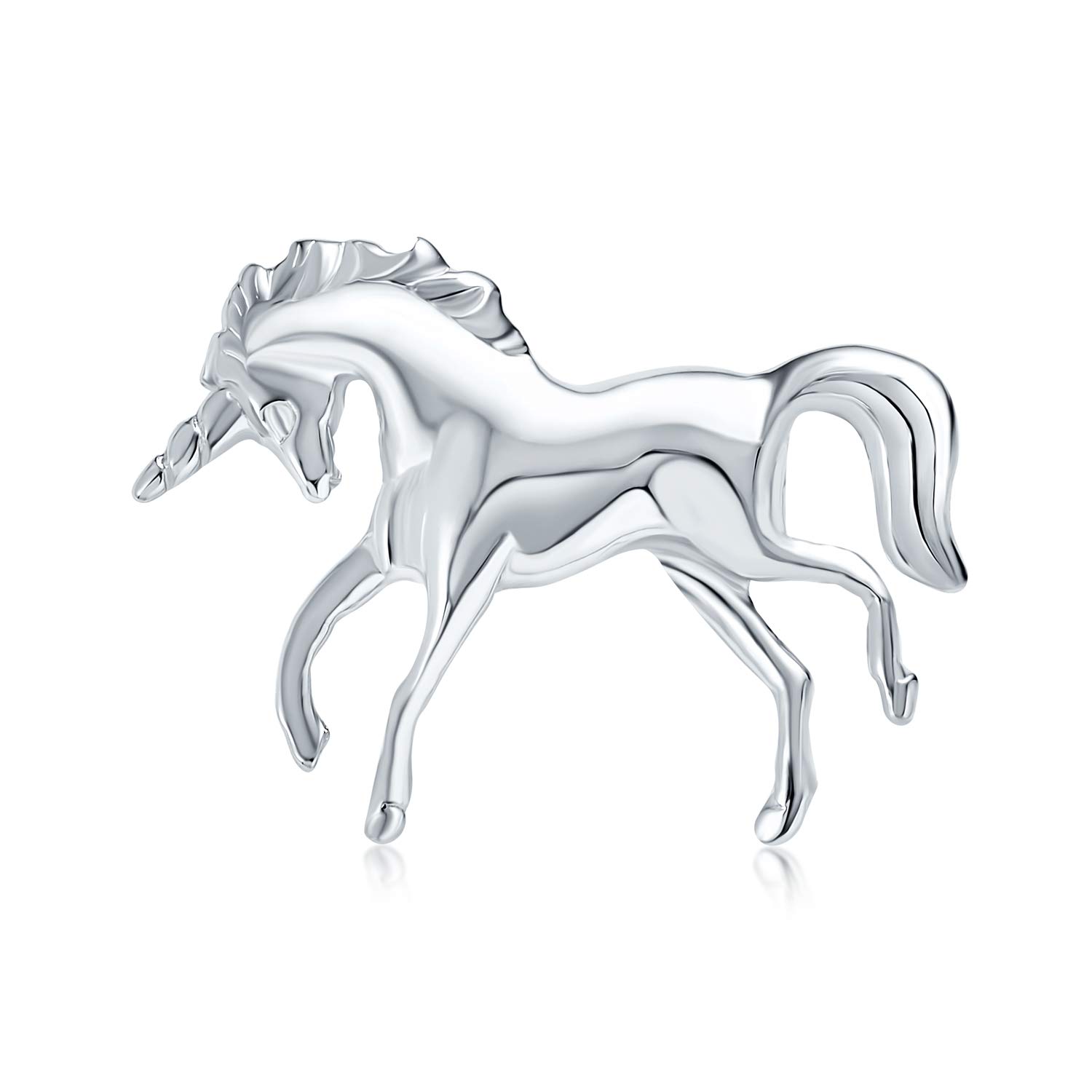 Unique Pegasus Flying Horse Mythical Magical Unicorn Pin Brooch For Women Teens Fine .925 Sterling Silver — image 1