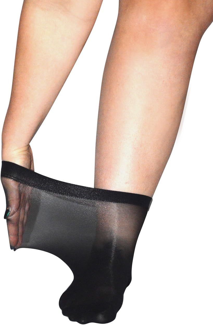 20 Denier Plus Size Super Wide Anklets (Black)