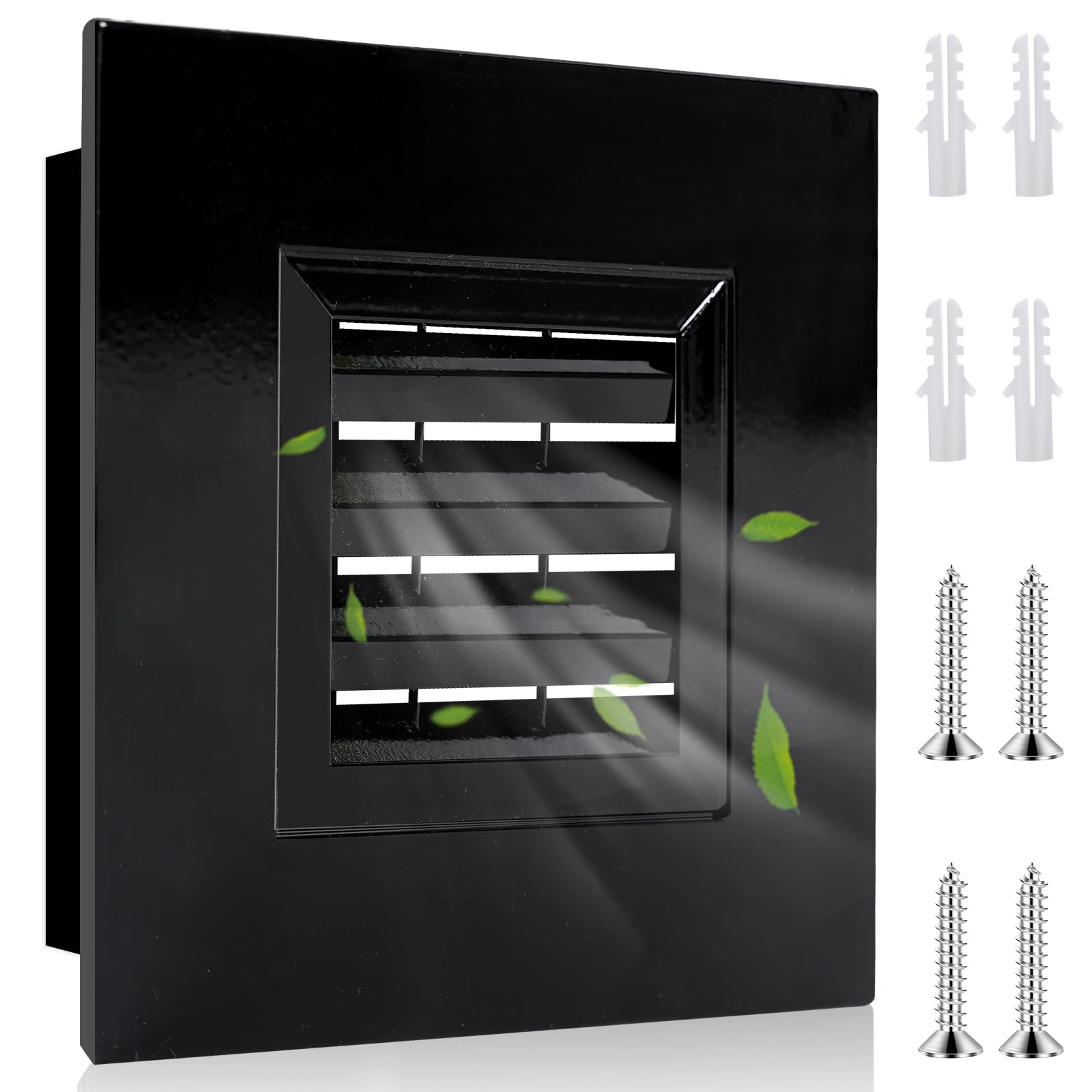 Photo 1 of 1 Pack 6" x 6" Aluminum Gable Vent with Screen Louvered Vents for Effective Attic and Shed Ventilation Wall Vents for House Exterior Doors (6" x 6")