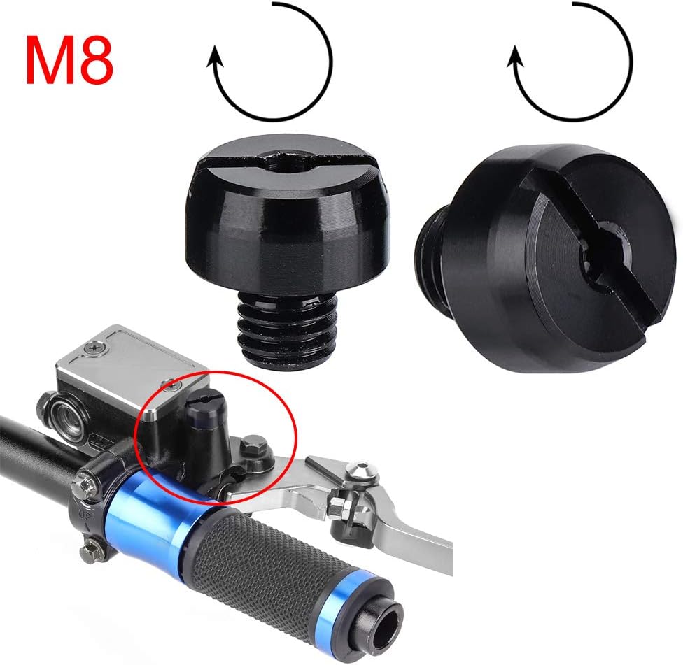 kemimoto M8 1.25 Mirror Hole Plugs Screws 2Pcs Mirrors Caps Covers Hole Aluminum