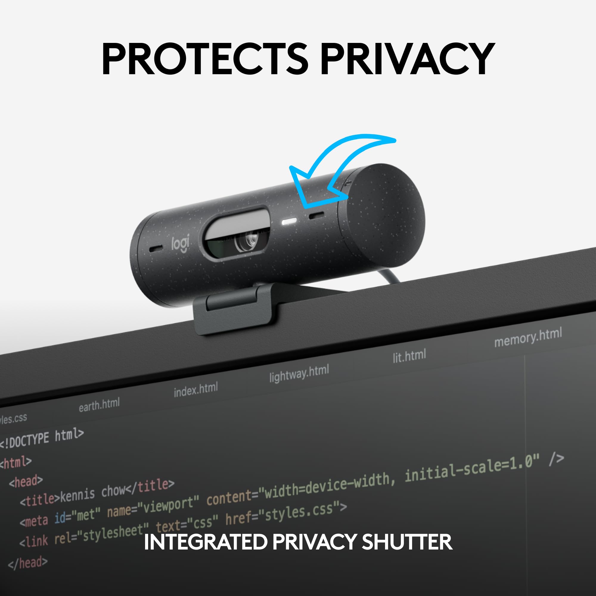 Logitech Brio 505 Full HD Webcam with Auto Light Correction, Auto-Framing, Show Mode, Dual Noise Reduction Mics, Privacy Shutter, Works with Microsoft Teams, Zoom, Google Meet