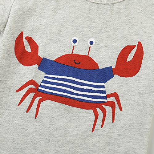 Neeseelily Baby Boys Summer Sleeve Short T-Shirts and Stripe Shorts 2pcs Shorts Set Outfit (3T, Red)