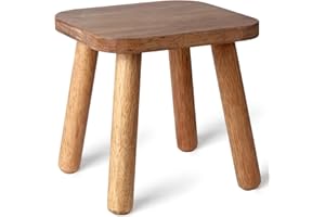 Wooden Step Stool 9inch Small Solid Wood Plant Stand Non-Slip Footstool Chair for Adults and Kids Portable and Sturdy Decor f