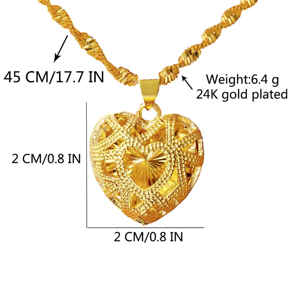 Pendants Heart Shape Pendant Necklace For Women Fashion Design 24K Dubai  Gold Jewelry Wedding Anniversary Commemorate Jewelry foretadrenaline.com