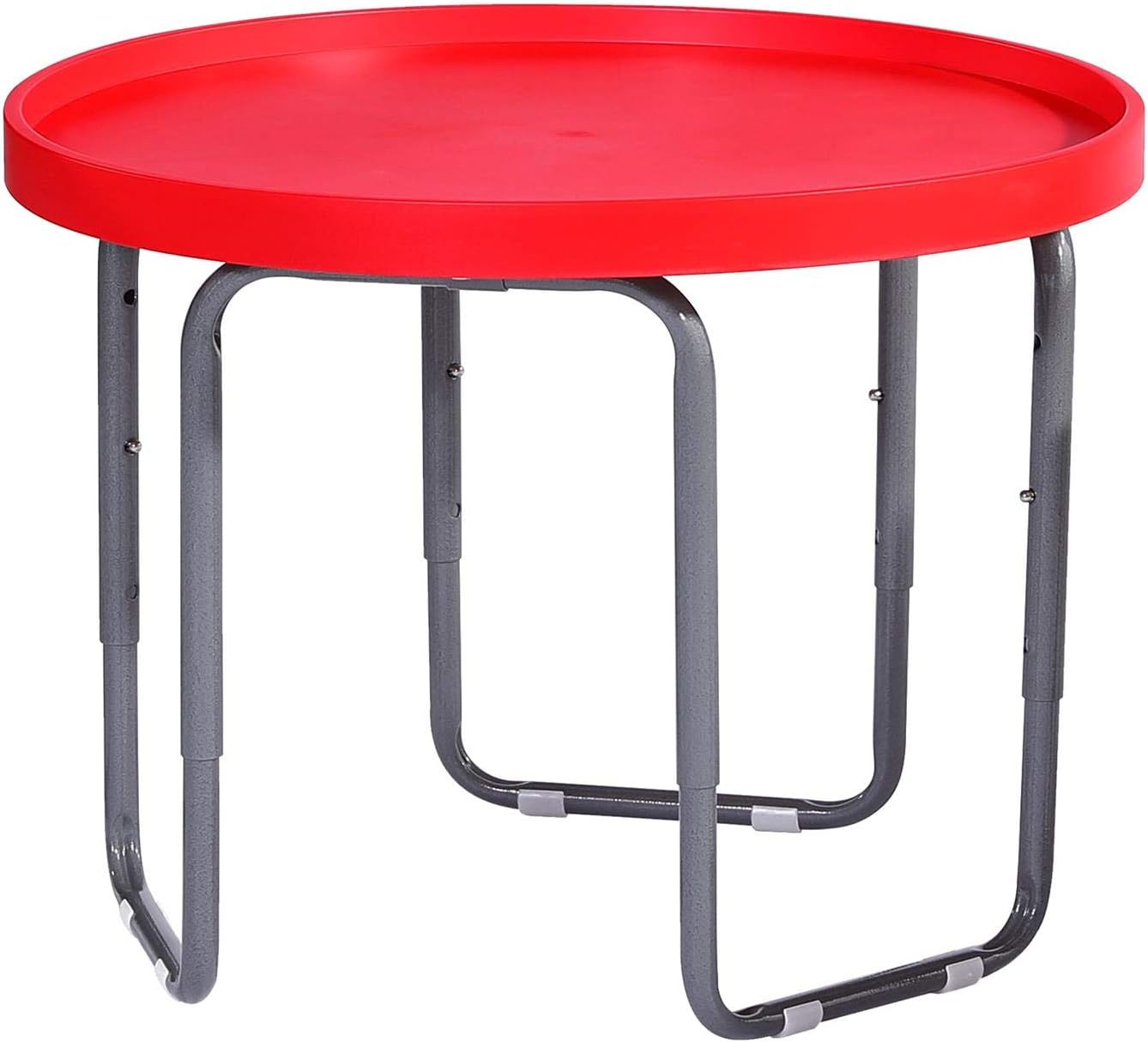 Tufff Spot Children's Round Utility Mixing Play Tray Table - RED (60cm Dia) with Height Adjustable Stand.