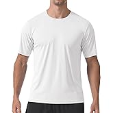 PLUMZJOY Men's Short Sleeve T-Shirt UPF 50+ Quick Dry Rash Guard Athletic Running T Shirts UV Sun Protection Swim Water Shirt