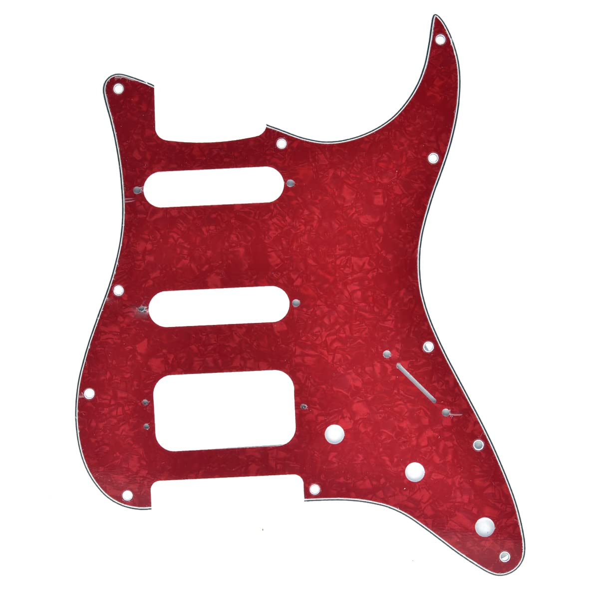 Golpeador (Pickguard) Para Guitarra Stratocaster HSS - 11 Agujeros, 3 Tornillos, Color Crema 3 Capas, Compatible Con Fender