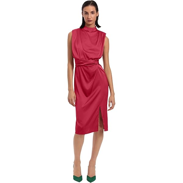 Vince Camuto Womens Tie Neck Short Halter Dress Pink 2 at Amazon Women's  Clothing store