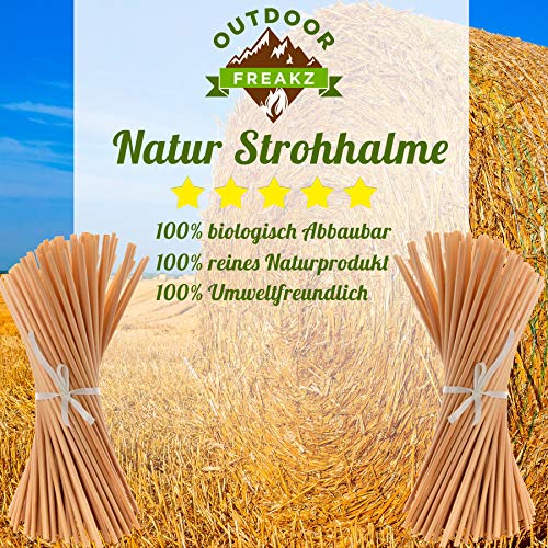 OUTDOOR FREAKZ Natur Strohhalme aus Stroh - Die Alternative zu Papier, Metall oder Bambus - Umweltfreundlich… – Bild 4